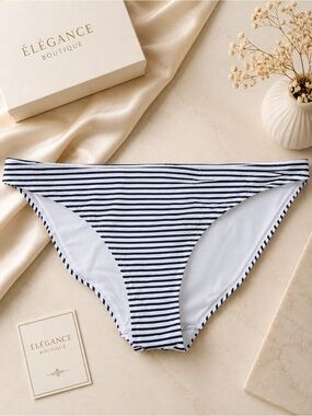 Striped Bikini Bottom Navy & White Size S-M